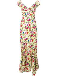 Saloni длинное платье Lemon Poppies