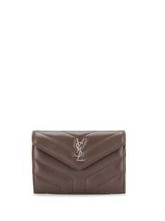 Saint Laurent стеганый кошелек с монограммой