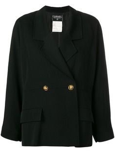 Chanel Vintage габардиновый блейзер оверсайз