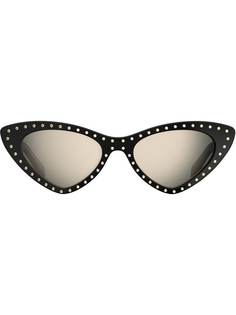 Moschino Eyewear солнцезащитные очки со стразами
