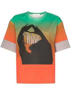 Chloé футболка с эффектом омбре и графичным принтом