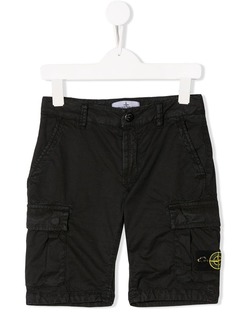 Stone Island Junior шорты с нашивкой-логотипом