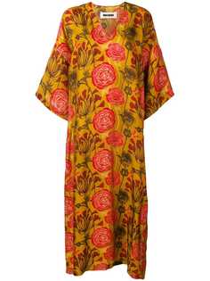 Uma Wang платье макси с короткими рукавами и цветочным принтом