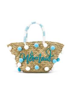 Monnalisa пляжная сумка с помпонами