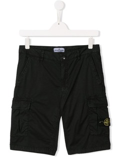 Stone Island Junior шорты с нашивкой-логотипом