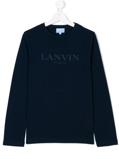 Lanvin Enfant подростковая футболка с длинными рукавами и принтом логотипа