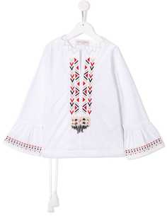 Alberta Ferretti Kids туника с вышивкой бисером