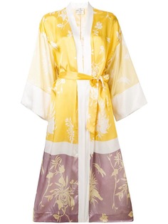 Forte Forte атласное кимоно с цветочным принтом
