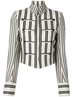 Ann Demeulemeester укороченный жакет в полоску