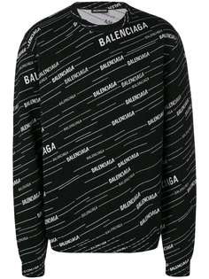 Balenciaga джемпер с логотипом вязки интарсия