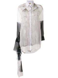 Peter Do drape abstract print shirt