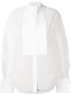 Peter Do pleated bib sheer shirt