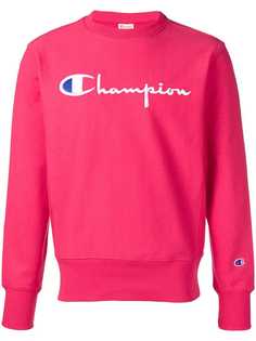 Champion logo embroidered crew neck sweatshirt