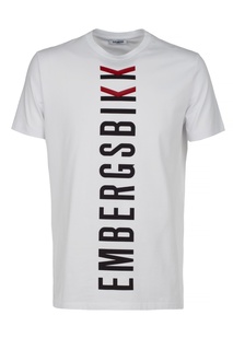Белая футболка с контрастным принтом Dirk Bikkembergs