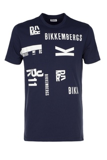 Синяя футболка с принтом Dirk Bikkembergs