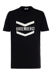 Черная хлопковая футболка с принтом Dirk Bikkembergs