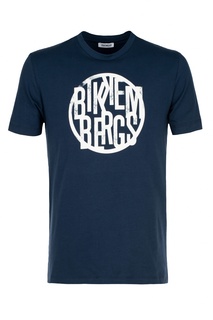 Синяя футболка с круглым логотипом Dirk Bikkembergs