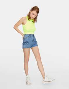 Джинсовые шорты карго Stradivarius