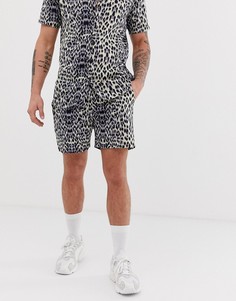 Комбинируемые шорты с леопардовым принтом boohooMAN - Коричневый