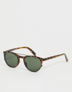 Коричневые солнцезащитные очки с черепаховой оправой и поднимающимися стеклами New Look - Коричневый