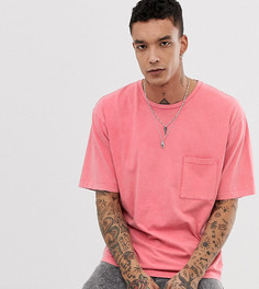 Розовая мраморная футболка свободного кроя Heart & Dagger - Розовый