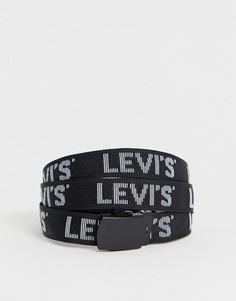 Тканый ремень с логотипом Levis - Черный