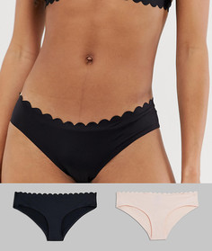 Набор из 2 трусов черного и бежевого цвета с лазерной отделкой South Beach - Мульти