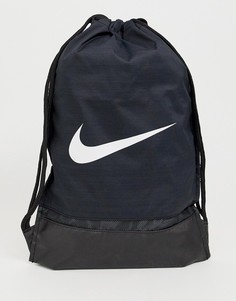 Черная сумка с затягивающимся шнурком и логотипом-галочкой Nike - Черный