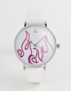 Белые часы с отделкой в виде пламени ASOS DESIGN - Белый