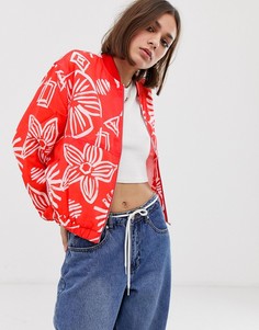 Бомбер с цветочным принтом Tommy Jeans - Красный
