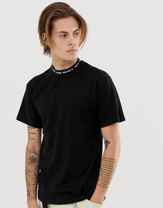 Черная футболка с трикотажным воротником Vans - Черный