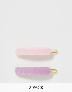 2 блестящие заколки для волос DesignB London - Розовый