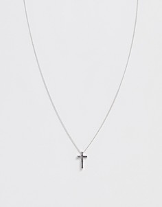 Серебристое ожерелье с крестиком ASOS DESIGN - Серебряный