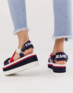 Босоножки на платформе из неопрена с лентой с логотипом Tommy Jeans - Белый