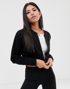 Укороченный бомбер черного цвета ASOS DESIGN - Черный