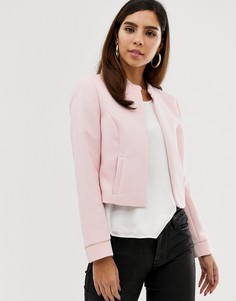 Короткая дутая куртка на молнии Naf Naf - Розовый