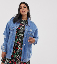 Синяя джинсовая oversize-куртка Missguided Plus - Синий