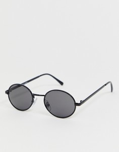 Черные овальные солнцезащитные очки Monki - Черный