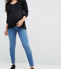 Синие облегающие джеггинсы с посадкой над животом New Look Maternity - Синий