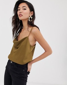 Топ на бретелях цвета хаки River Island - Зеленый