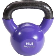 Гиря Body Solid 6,8 кг (15lb) обрезиненная фиолетовая KBV(KVC)15