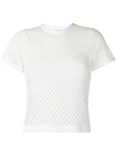 T By Alexander Wang футболка в сетку с воротником-стойкой