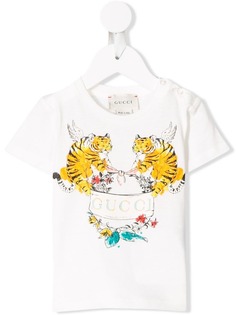 Gucci Kids футболка с принтом и логотипом