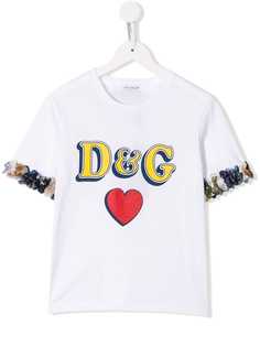 Dolce & Gabbana Kids декорированная футболка с логотипом