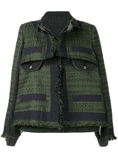 Sacai куртка-рубашка с плетеными вставками