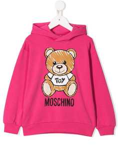 Moschino Kids толстовка с принтом медведя и капюшоном