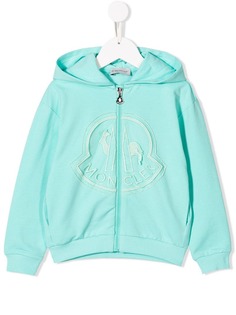 Moncler Kids худи на молнии с нашивкой-логотипом