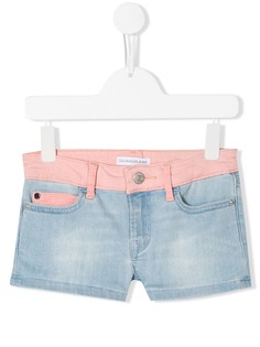 Calvin Klein Kids джинсовые шорты с контрастным поясом