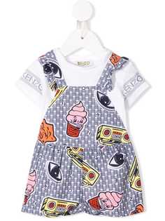 Kenzo Kids платье-футболка с графичным принтом