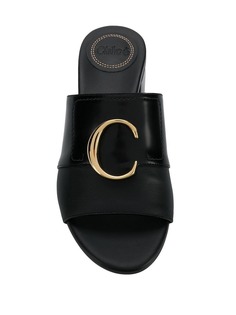 Chloé босоножки на каблуке с логотипом С